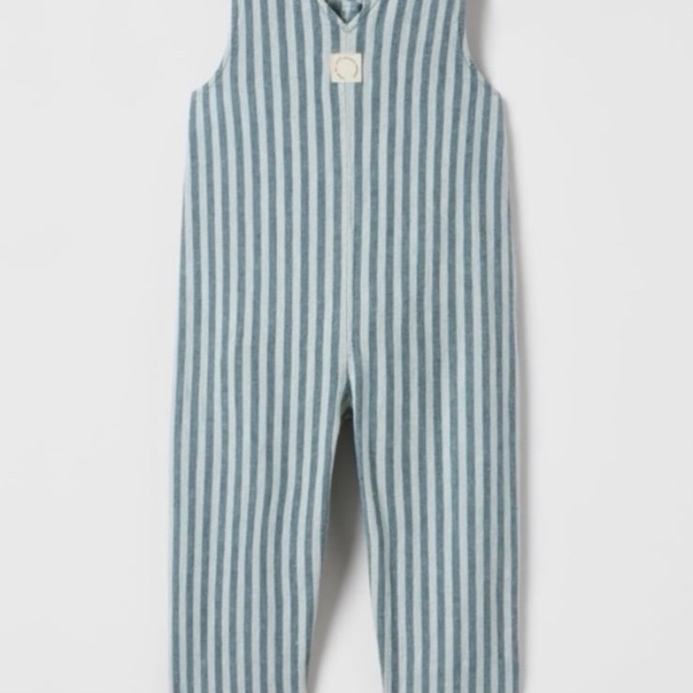 Zara Striped Blue Kids Overalls - Picture 3 of 4